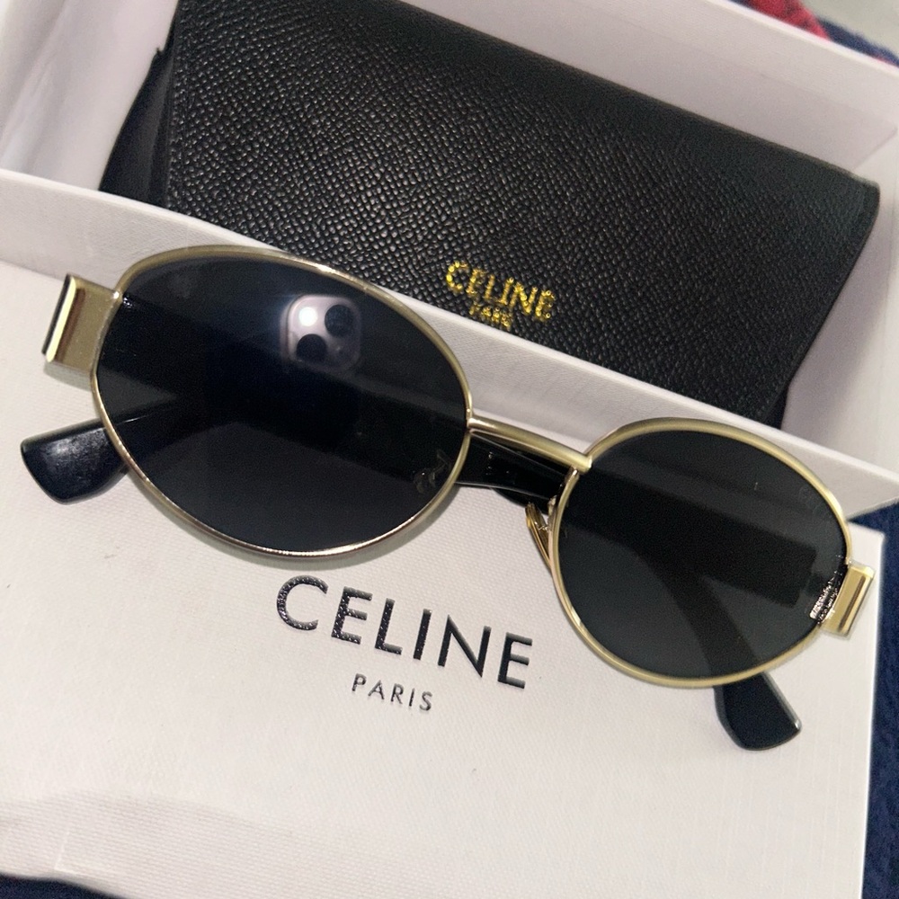 Celine Elegant Black and Gold Sunglasses